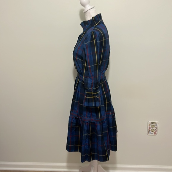 Tuckernuck Gretchen Scott Teardrop Dress Plaidly Cooper Blue Multi Size Shrimp - Picture 5 of 10